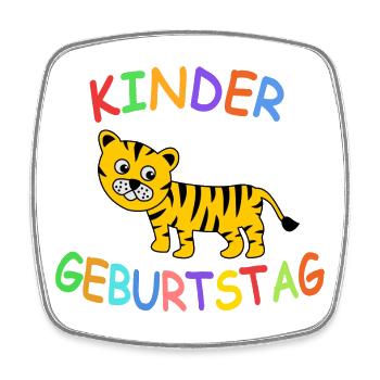 Kindergeburtstag mit Tiger - Viereckiger Kühlschrankmagnet - Weiß - Vorne