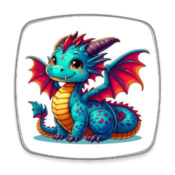 Dragon - Square fridge magnet - white - Front