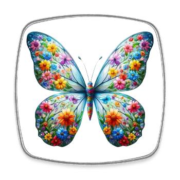 Schmetterling - Viereckiger Kühlschrankmagnet - Weiß - Vorne
