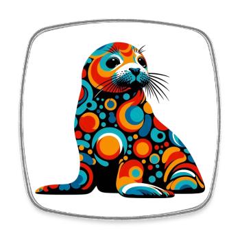 Seal - Square fridge magnet - white - Front