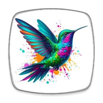 Hummingbird - Square fridge magnet - white - Front
