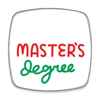 Master-Abschluss - Viereckiger Kühlschrankmagnet - Weiß - Vorne