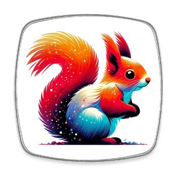 Squirrel - Square fridge magnet - white - Front