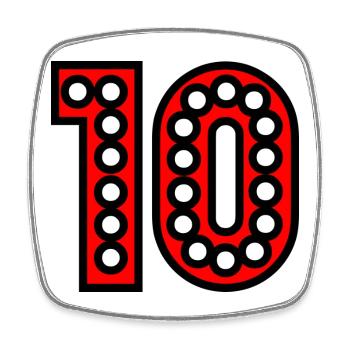 10. 10 YEARS. 10th ANNIVERSARY. 10 YEAR ANNIVERSARY. - Square fridge magnet - white - Front