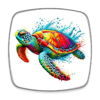 Turtle - Square fridge magnet - white - Front