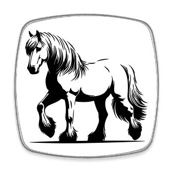 Horse Haflinger - Square fridge magnet - white - Front