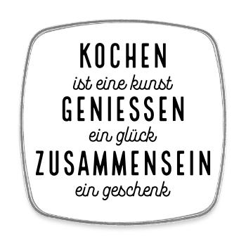 Lustige Sprüche für Köche - Viereckiger Kühlschrankmagnet - Weiß - Vorne