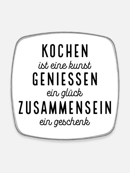 Lustige Sprüche für Köche - Viereckiger Kühlschrankmagnet - Weiß