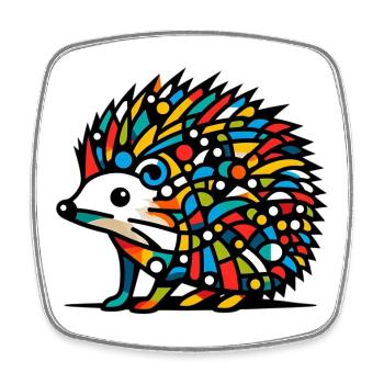 Igel - Viereckiger Kühlschrankmagnet - Weiß - Vorne