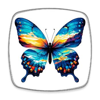 Schmetterling - Viereckiger Kühlschrankmagnet - Weiß - Vorne