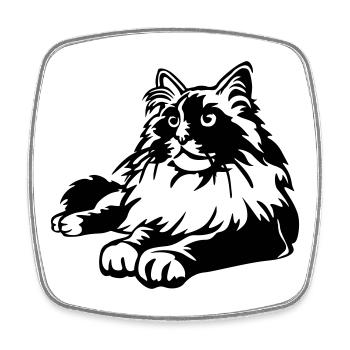 Ragdoll Katze - Viereckiger Kühlschrankmagnet - Weiß - Vorne