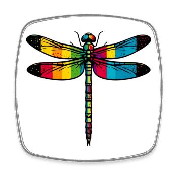 Dragonfly - Square fridge magnet - white - Front