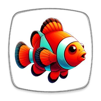 Clownfisch - Viereckiger Kühlschrankmagnet - Weiß - Vorne