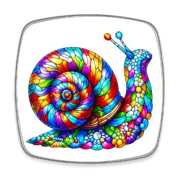 Escargot - Magnet carré - blanc - Devant