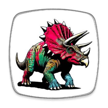 Dinosaure - Magnet carré - blanc - Devant