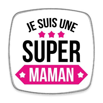 Je suis une super maman - Magnet carré - blanc - Devant