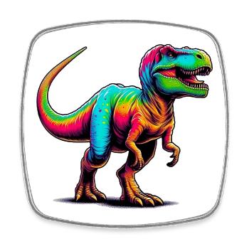 Dinosaure - Magnet carré - blanc - Devant