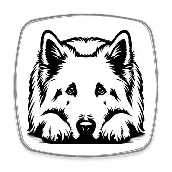Schweizer Schäferhund - Viereckiger Kühlschrankmagnet - Weiß - Vorne