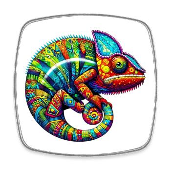 Chameleon - Square fridge magnet - white - Front