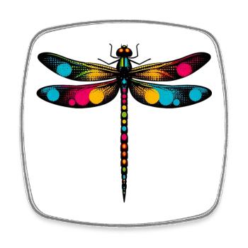Dragonfly - Square fridge magnet - white - Front