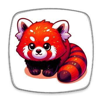 Petit panda - Magnet carré - blanc - Devant