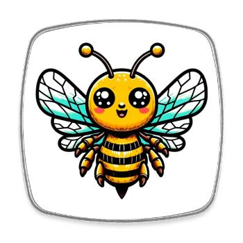 Abeille - Magnet carré - blanc - Devant
