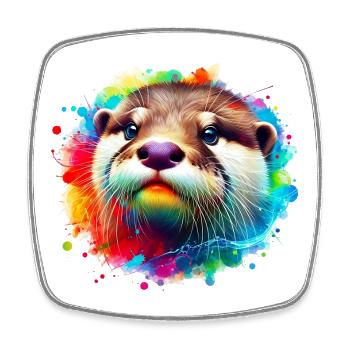 Otter - Viereckiger Kühlschrankmagnet - Weiß - Vorne