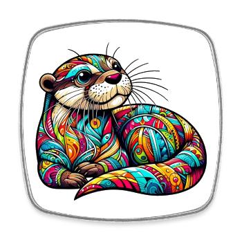 Otter - Square fridge magnet - white - Front