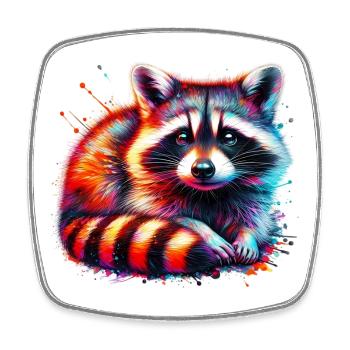 Waschbär - Viereckiger Kühlschrankmagnet - Weiß - Vorne