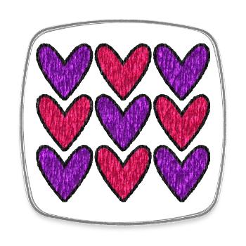 HEART. HEARTS. HEART. FATHER'S DAY. VALENTINE'S DAY - Square fridge magnet - white - Front
