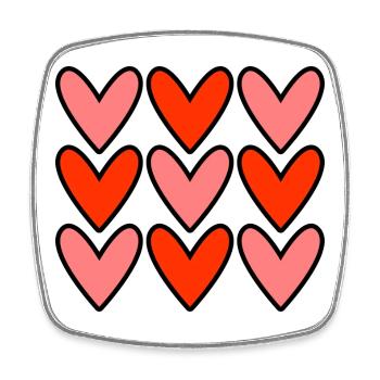 HERZ. HERZ. VALENTINSTAG. LIEBE. LIEBE. PAAR. - Viereckiger Kühlschrankmagnet - Weiß - Vorne