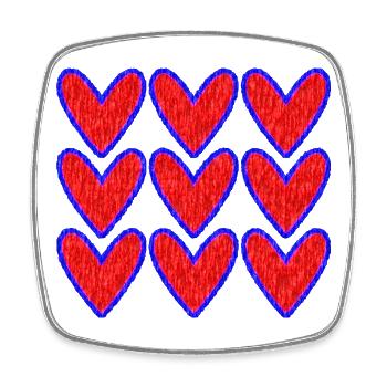 HEART. HEARTS. HEART. FATHER'S DAY. VALENTINE'S DAY - Square fridge magnet - white - Front