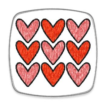 HERZ. PAPA. MAMA. Junggesellinnenabschied. BEBE. KIND. HERZ. FEST - Viereckiger Kühlschrankmagnet - Weiß - Vorne