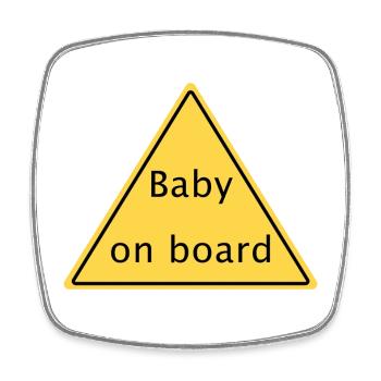 Bébé à bord - Magnet carré - blanc - Devant