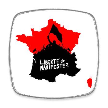 Freedom to protest - Square fridge magnet - white - Front