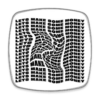 Let's make some money - Square fridge magnet - white - Front