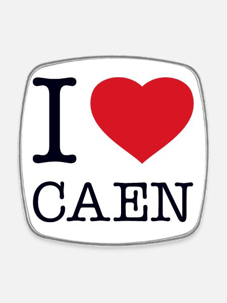 J’ADORE CAEN - Magnet carré - blanc