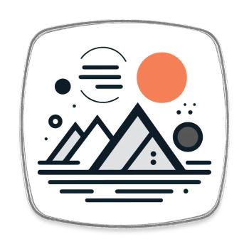Gebirge - Viereckiger Kühlschrankmagnet - Weiß - Vorne