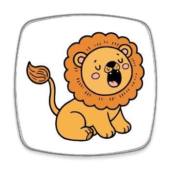 Lion - Magnet carré - blanc - Devant