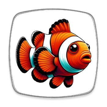 Clownfisch - Viereckiger Kühlschrankmagnet - Weiß - Vorne