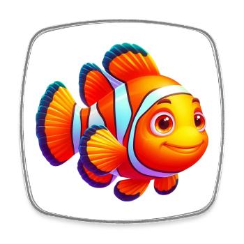 Clownfisch - Viereckiger Kühlschrankmagnet - Weiß - Vorne
