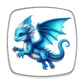 Dragon - Square fridge magnet - white - Front
