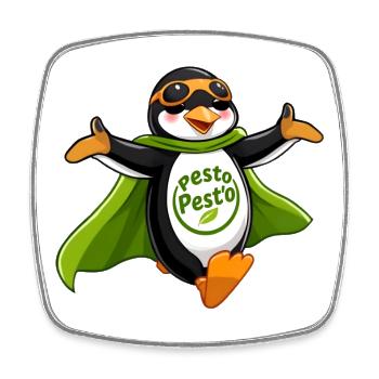 Pesto Pinguin fliegt in deinen Armen - Viereckiger Kühlschrankmagnet - Weiß - Vorne
