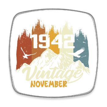 83. Geburtstag - Legendär Seit November 1942 - Viereckiger Kühlschrankmagnet - Weiß - Vorne