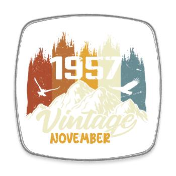 68th Birthday - Legendary since November 1957 - Square fridge magnet - white - Front