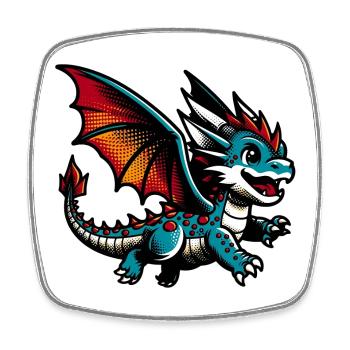 Dragon - Square fridge magnet - white - Front