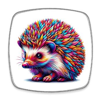 Igel - Viereckiger Kühlschrankmagnet - Weiß - Vorne