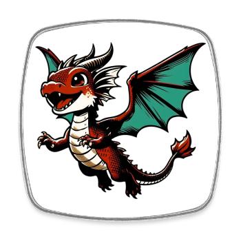 Dragon - Square fridge magnet - white - Front