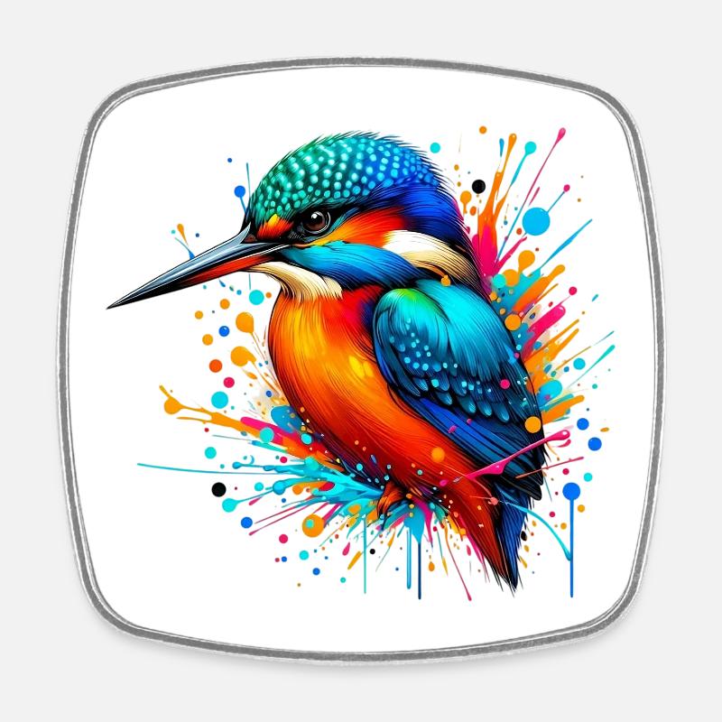 Eisvogel - Viereckiger Kühlschrankmagnet - Weiß