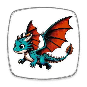 Dragon - Square fridge magnet - white - Front
